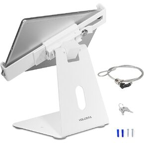 Volcora Anti-Theft Tablet Stand iPad Security Holder with Lock, Black 9-13 Inch Kiosk Stand Mount, Swivel, Adjustable, for iPad Pro, Air, POS Register, Retail Business, Checkout, Cashier