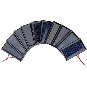 10Pcs 5V 30mA Mini Solar Panels for Solar Power Mini Solar Cells DIY Electric Toy Materials Photovoltaic Cells Solar DIY System Kits 2.08"x1.18"(5V 30mA 53mmx30mm)