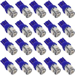 Ice Blue DC 12V T10 194 168 Led Bulb Light Gauge Instrument Cluster Dashboard Bulbs Dash Lights(Pack of 20pcs)