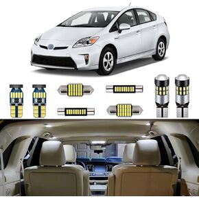 10 Piece White LED Interior Light Kit for Toyota Prius 2010 2011 2012 2013 2014 2015 Super Bright 6000K Interior LED Lights Bulb Package + Install Tool