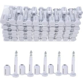 Amarine Made 50PCS Bolt Seal Shipping Seal with Print Progressive Numbering for Cargo Containers and Truck Trailers, Cargo Container Seals (White)