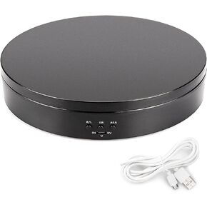 Leadleds Motorized Rotating Display Stand 7.7", USB and Battery Powered Turntable Display Stand for Photography, Video Shot, Product, Shoes(Black)