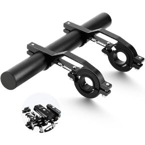 Bike Handlebar Extender, Aluminum Alloy Bicyle Handlebar Extender Extensions with Double Mounting Clamp Bracket for Holding Bicycle Speedometer, Headlight, Phone Mount Holder, 20 cm