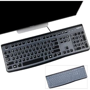 غطاء لوحة المفاتيح لـ Logitech K120 & MK120 مريح لسطح المكتب USB لوحة المفاتيح رقيقة جدًا بتصميم أمريكي جلد واقي-ملون