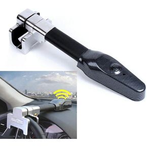 Vechkom Steering Wheel Lock with Alarm,Anti-Theft Heavy Duty Car Device Car Lock Car Theft Prevention Universal Fit for Vehicle Truck Van SUV Black