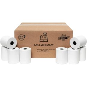 2 5/16" x 400' Gas Station Thermal Receipt Paper Rolls (12 Rolls) - Pay At Pump. Compatible with Dresser Wayne, Gilbarco, VeriFone Ruby, Speedpass, Vista and Other POS Systems.