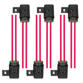 6 Pack Inline ATO/ATC Blade Fuse Holder, with Waterproof Cover & 6 Pcs 30A Fuses & 12 AWG Wire, for Vehicle Automotive Marine
