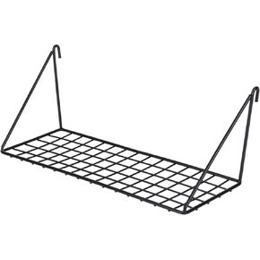 Hanging Straight Shelf for Wire Wall Grid Panel, Small Wire Wall Organizer and Display Shelf, Size 11.8" X 4.3",Black Painted