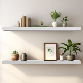 Floating Shelves 16 Inches, Set of 3 Rustic Wood Wall Mounted Shelves, Wall Picture Ledge Shelf with Invisible Metal Brackets for Living Room, Bedroom, Bathroom, Carbonized Black