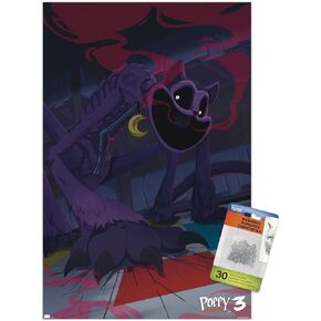 Poppy Playtime: Chapter 3 - CatNap Wall Poster with Push Pins