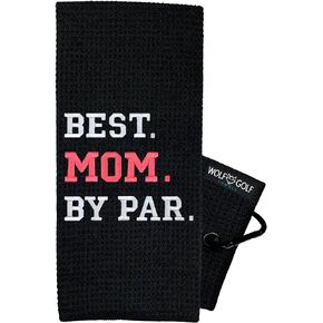 Wolf Golf Towels - Best Dad by Par Golf Towel - Golf Accessories for Men - Golf Gifts for Men - Embroidered Funny Golf Towel