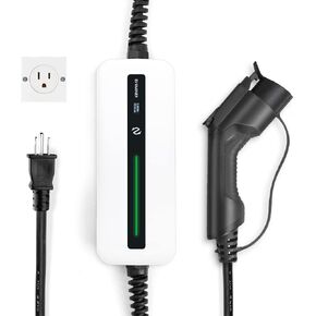 BESENERGY Level 1+2 EV Charger 15A 110V-220V Portable J1772 Charger 20ft NEMA 5-15 EV Charging Cable Compatible with All EV Cars