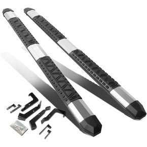 DNA Motoring STEPB-5O-933-BK 5 Inches Wide Powder Coated Side Step Nerf Bar Running Boards Compatible with 02-08 Ram 1500 Quad/Crew Cab