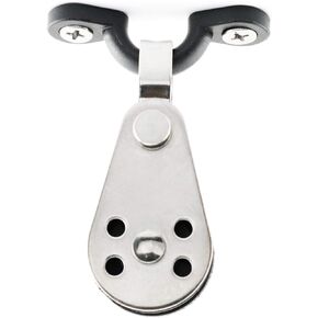 2Sets Stainless Steel Pulley Block with Pad Eye and Screws for Kayak Canoe Boat Anchor Trolley Kit