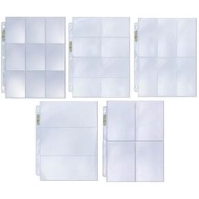Ultra Pro 25 Coupon Album Pages Sample Pack - 5 Popular Styles Assorted Platinum Quality Binder Pages (9 8 6 4 3 Pocket Configuration) in Saudi Arabia