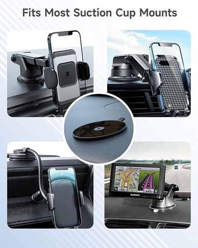 ZEEHOO [3 عبوات] قرص تثبيت لوحة القيادة [لاصق فائق | قطر 80 ملم | TPU] لحامل الهاتف بكأس الشفط، وسادة شفط عالمية لزجة لحامل كاميرا Garmin GPS بالشفط Sat Nav Dash Cam in Kuwait