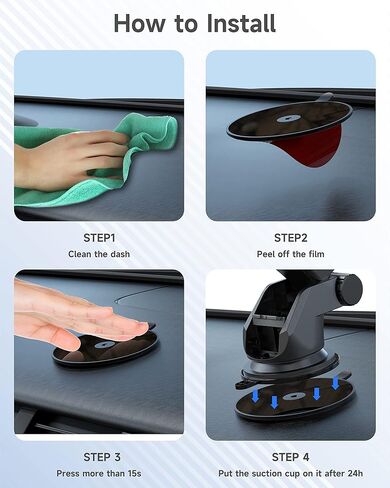 ZEEHOO [3 عبوات] قرص تثبيت لوحة القيادة [لاصق فائق | قطر 80 ملم | TPU] لحامل الهاتف بكأس الشفط، وسادة شفط عالمية لزجة لحامل كاميرا Garmin GPS بالشفط Sat Nav Dash Cam in Kuwait