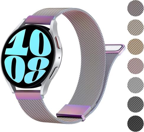 سوار معدني من Meliya متوافق مع ساعة Samsung Galaxy Watch 6 Band 40mm 44mm، Galaxy Watch 6 Classic Bands 43mm 47mm، حزام بديل من الفولاذ المقاوم للصدأ 20mm لساعة Galaxy Watch 6 Band Women Men in Kuwait