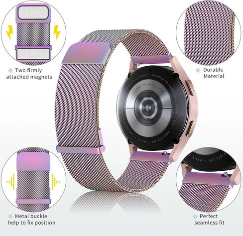 سوار معدني من Meliya متوافق مع ساعة Samsung Galaxy Watch 6 Band 40mm 44mm، Galaxy Watch 6 Classic Bands 43mm 47mm، حزام بديل من الفولاذ المقاوم للصدأ 20mm لساعة Galaxy Watch 6 Band Women Men in Kuwait