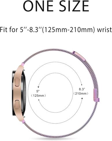 سوار معدني من Meliya متوافق مع ساعة Samsung Galaxy Watch 6 Band 40mm 44mm، Galaxy Watch 6 Classic Bands 43mm 47mm، حزام بديل من الفولاذ المقاوم للصدأ 20mm لساعة Galaxy Watch 6 Band Women Men in Kuwait