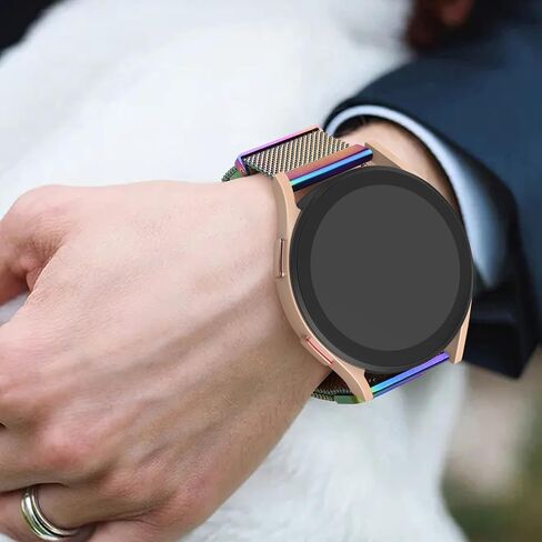 سوار معدني من Meliya متوافق مع ساعة Samsung Galaxy Watch 6 Band 40mm 44mm، Galaxy Watch 6 Classic Bands 43mm 47mm، حزام بديل من الفولاذ المقاوم للصدأ 20mm لساعة Galaxy Watch 6 Band Women Men in Kuwait