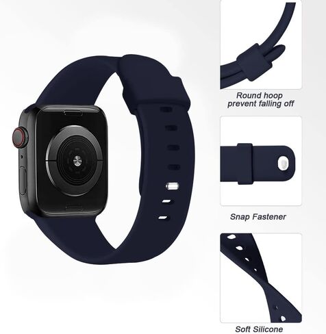 سوار رياضي متوافق مع سوار ساعة Apple مقاس 45 مم 44 مم 42 مم 41 مم 40 مم 38 مم مع جراب واقي للشاشة، حزام سيليكون ناعم للرجال والنساء لسلسلة iWatch 7 6 5 4 3 2 1 SE(40 مم-حجري) in Kuwait