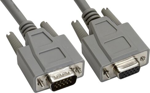 Amphenol CS-DSDHD15MF0-002.5 كابل 15-Pin HD15 Deluxe D-Sub، محمي، ذكر/أنثى، 2.5 بوصة، رمادي in Saudi Arabia