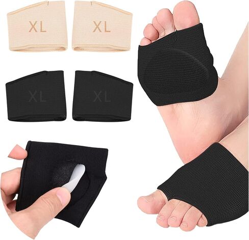 2 Pairs Ball of Foot Cushions-Metatarsal Sleeve Pads Soft and Comfortable Forefoot Metatarsal Pads with Gel Pads Pain Relief Forefoot Pads for Women and Men in Saudi Arabia