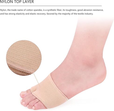 2 Pairs Ball of Foot Cushions-Metatarsal Sleeve Pads Soft and Comfortable Forefoot Metatarsal Pads with Gel Pads Pain Relief Forefoot Pads for Women and Men in Saudi Arabia