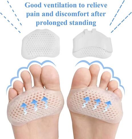 4 Pairs Metatarsal Pads 8Pcs Ball of Foot Cushions for Women and Men Soft Gel Foot Pads Pain Relief Forefoot Pad Breathable Forefoot Cushion Pads in Saudi Arabia