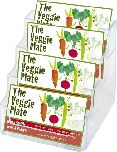 شاشة عرض حامل بطاقات العمل من ديفليكتو، متعددة المقصورات، 3-7/8 بوصة عرض × 3-1/2 بوصة ارتفاع × 4-1/8 بوصة عمق، 4 مقصورات، شفافة (70841) in Kuwait