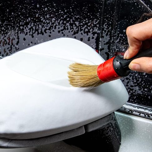 مجموعة فرش تفصيلية، مجموعة فرش تفصيل شعر الخنزير الطبيعي للسيارة - 3 عبوات، داخلية أو خارجية نظيفة، عجلات، إطارات، خليج المحرك، مقاعد جلدية، طقم تفصيل السيارة، فرشاة تفصيلية in Kuwait