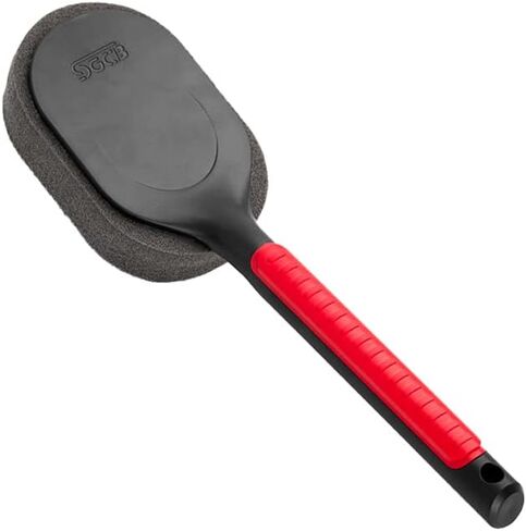 فرشاة توزيع تلميع الإطارات من إس جي سي بي - فرشاة إسفنجية ممتازة لتفصيل الإطارات تلقائيًا لتلميع الإطارات، قبضة مريحة بمقبض طويل، فرشاة إسفنجية متعددة الأغراض، أداة وضع رغوة الشمع in Kuwait