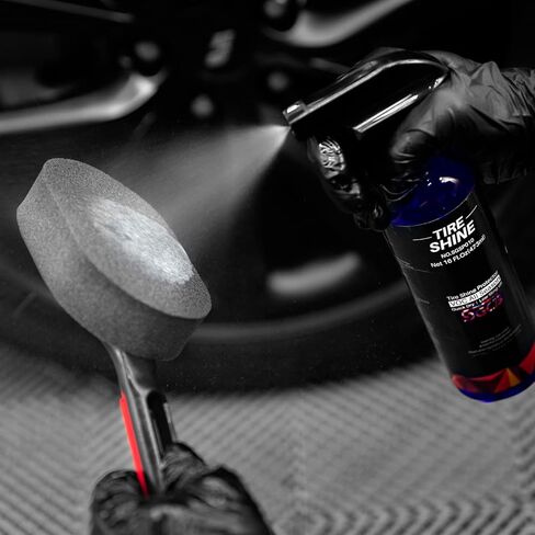 فرشاة توزيع تلميع الإطارات من إس جي سي بي - فرشاة إسفنجية ممتازة لتفصيل الإطارات تلقائيًا لتلميع الإطارات، قبضة مريحة بمقبض طويل، فرشاة إسفنجية متعددة الأغراض، أداة وضع رغوة الشمع in Kuwait