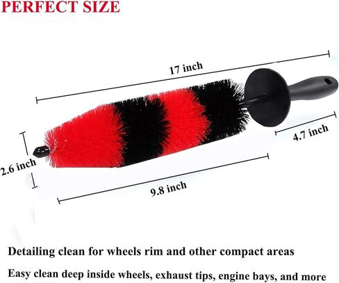 فرشاة عجلة، فرشاة تفصيل عجلة وحافة السيارة سهلة الوصول، فرشاة إطار ذات شعيرات ناعمة، استخدام متعدد الأغراض للعجلات والحواف وأطراف العادم والدراجات النارية، بدون خدوش in Kuwait