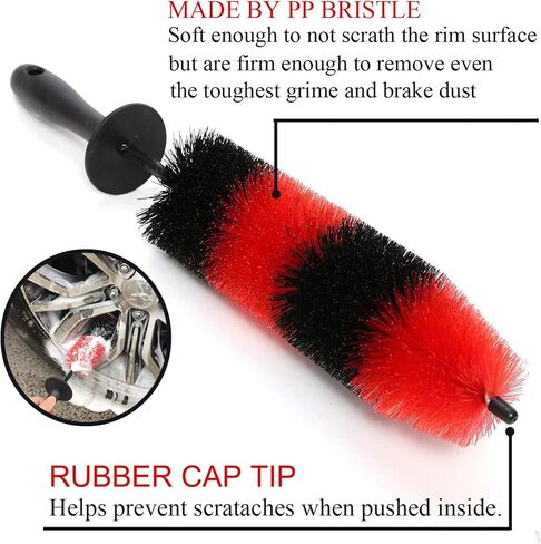 فرشاة عجلة، فرشاة تفصيل عجلة وحافة السيارة سهلة الوصول، فرشاة إطار ذات شعيرات ناعمة، استخدام متعدد الأغراض للعجلات والحواف وأطراف العادم والدراجات النارية، بدون خدوش in Kuwait