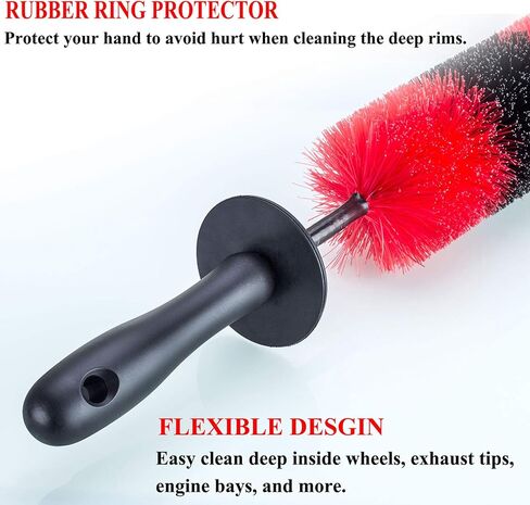فرشاة عجلة، فرشاة تفصيل عجلة وحافة السيارة سهلة الوصول، فرشاة إطار ذات شعيرات ناعمة، استخدام متعدد الأغراض للعجلات والحواف وأطراف العادم والدراجات النارية، بدون خدوش in Kuwait