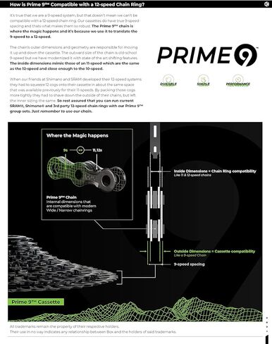 صندوق واحد/اثنين Prime 9 X-Wide 11-50T Range متعدد التحول مجموعة نقل الحركة لركوب الدراجات مجموعة ناقل الحركة الخلفي Derailleur دراجة كاسيت سلسلة كابل التحول ومجموعة الإسكان in Kuwait