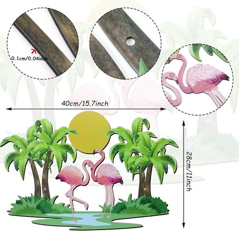 Taiyin Flamingo Metal Wall Art Tropical Outdoor Decor, Palm Tree Flamingo Metal Wall Art Decor Pink Flamingo Tropical Metal Tree Wall Sculptures for Indoor Outdoor Yard Decorations in Saudi Arabia