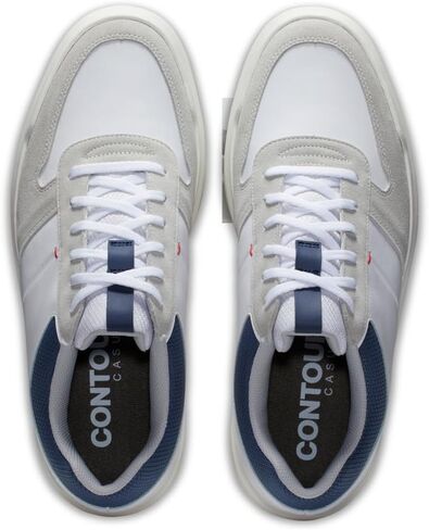 FootJoy Men's Contour Casual Golf Shoe, White/Navy, 10.5 in Saudi Arabia