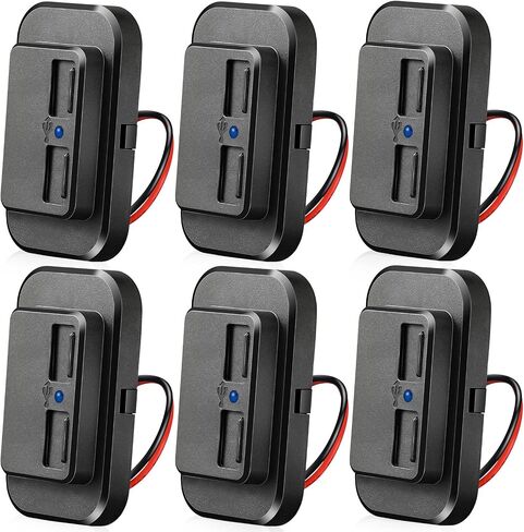 Frienda 6 Pieces 12V USB Automotive USB Panel Mount 12V USB Outlet Multi Switch Panel Car Outlet Socket Power Dual Port 12V 24V Quick Car Port for Cars Bus ATV RV Boat Truck, 3.1 A in Kuwait