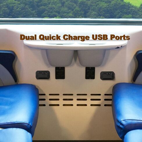 Frienda 6 Pieces 12V USB Automotive USB Panel Mount 12V USB Outlet Multi Switch Panel Car Outlet Socket Power Dual Port 12V 24V Quick Car Port for Cars Bus ATV RV Boat Truck, 3.1 A in Kuwait