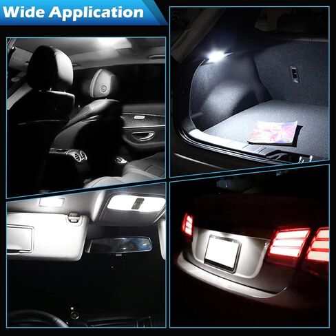 36 قطعة من مصابيح السيارة الداخلية LED، T10 28 مم 31 مم 42 مم T5 مجموعة مصابيح السيارة LED للأضواء الداخلية للسيارة، أضواء قبة الخريطة الداخلية، أضواء الترخيص، أضواء صندوق السيارة، إلخ. (أبيض) in Kuwait