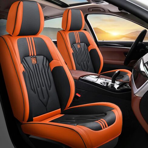 Seat Covers for car 5 Seats, Breathable Napa Seat Cushions Protector, Universal Front and Rear Seat Covers Fit for Most Cars (Blue/White) in Saudi Arabia