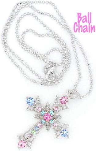 Violet Victoria & Fan Star Stunning Deluxe Lace Crystal Cross Necklace - Choose Your Color! in Saudi Arabia