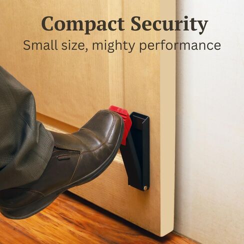 No Drill Door Stopper - Kickdown Doorstop for Home, Glass Doors, & Outdoors, Easy to Install Doors with Self Adhesive Door Stopper, No Screw Flip Down Portable Door Stopper - Black in Saudi Arabia