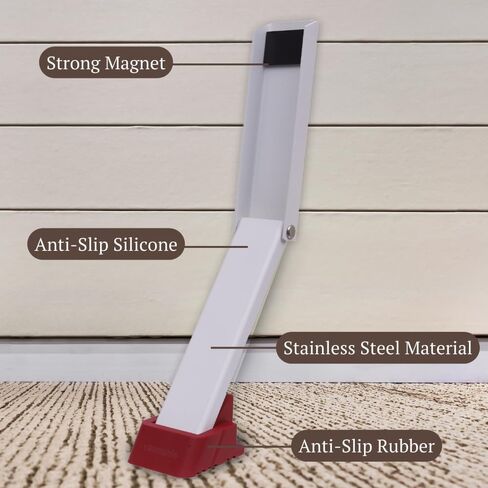 No Drill Door Stopper - Kickdown Doorstop for Home, Glass Doors, & Outdoors, Easy to Install Doors with Self Adhesive Door Stopper, No Screw Flip Down Portable Door Stopper - Black in Saudi Arabia