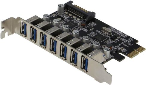PCIE 7 Port USB 3.0 Adapter Card (7 External Ports) with SATA Power Connector, (NEC Host Controller) in Saudi Arabia