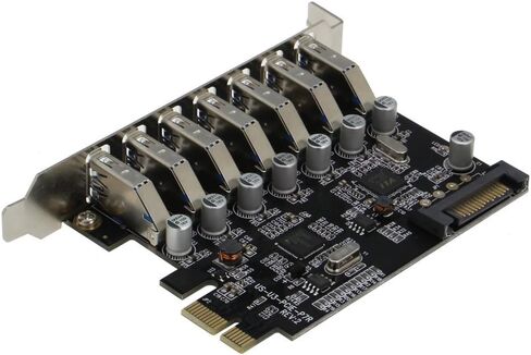 PCIE 7 Port USB 3.0 Adapter Card (7 External Ports) with SATA Power Connector, (NEC Host Controller) in Saudi Arabia