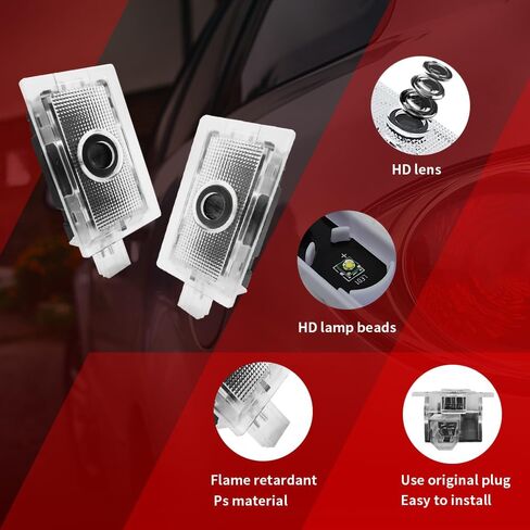 قطعتان من مصابيح جهاز عرض شعار باب السيارة متوافقة مع 300 300C 300S 2005- الحاضر LED شبح الظل ضوء الليزر ملحقات مصباح البركة (300) in Kuwait